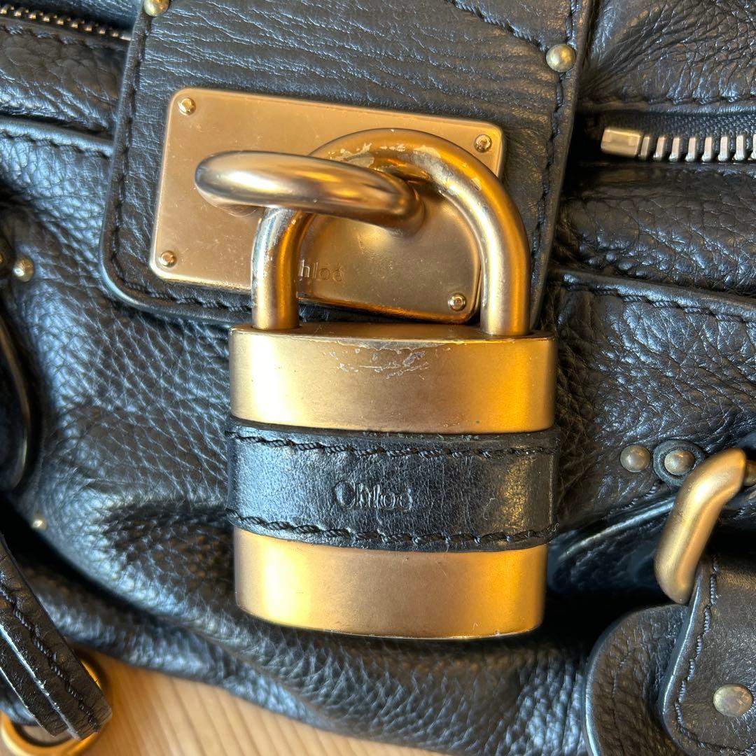 美品　Chloé パディントン　ブラックレザー ハンドバッグ