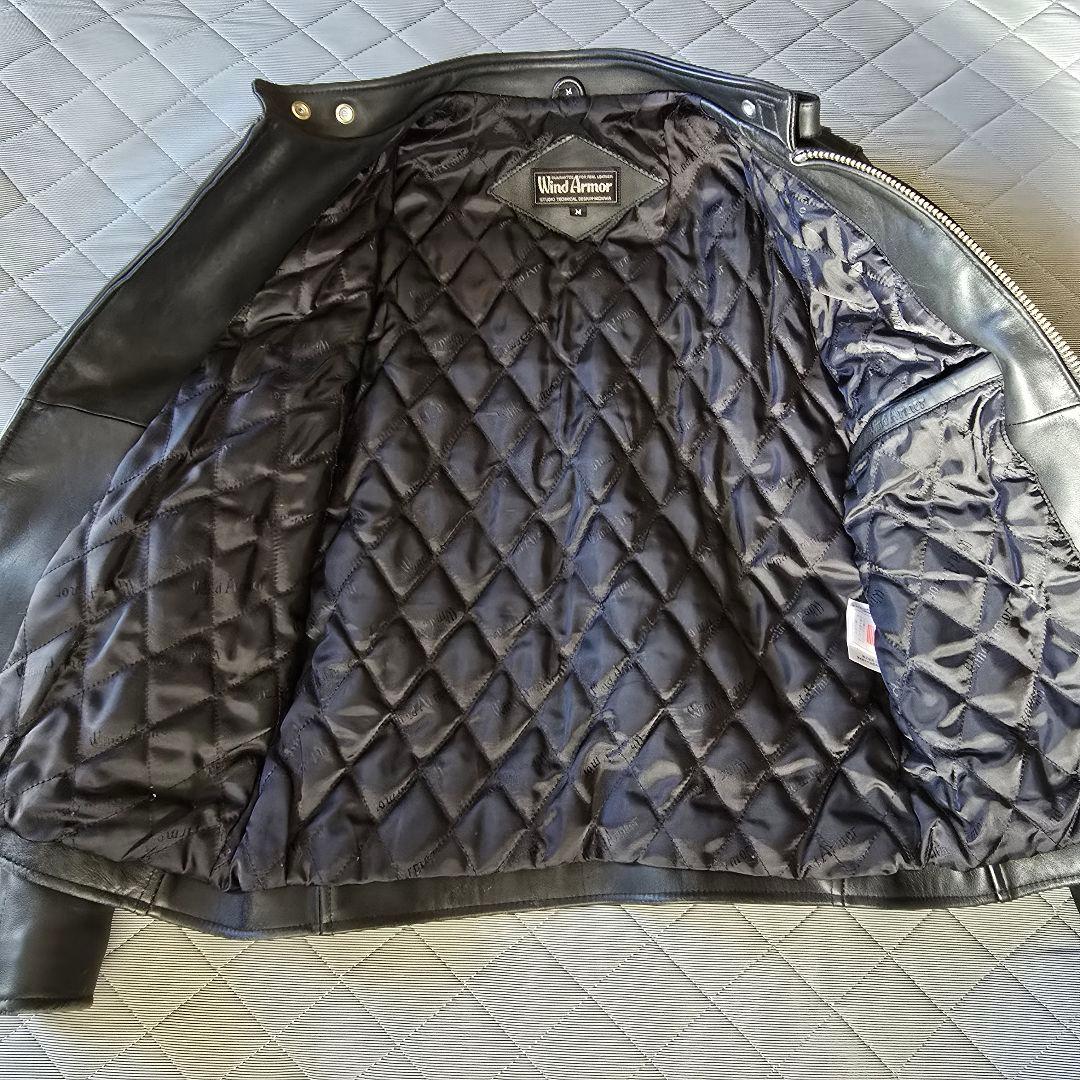 美品 WindArmor シングルライダースジャケット Mサイズ ブラック 本革