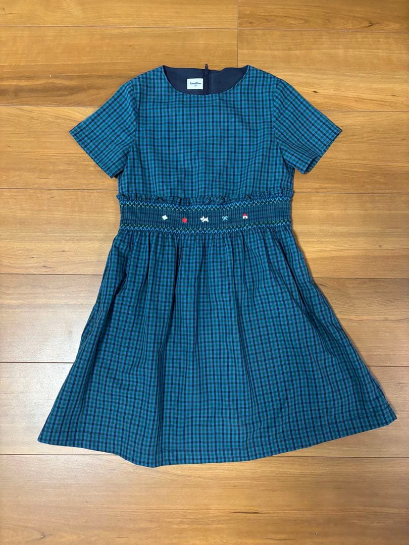 ★ Noma★ファミリア　半袖ワンピース120 青チェック
