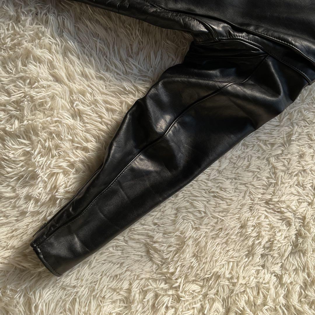 人気✨schou 641 レザージャケット　シングルライダース　38 ブラック