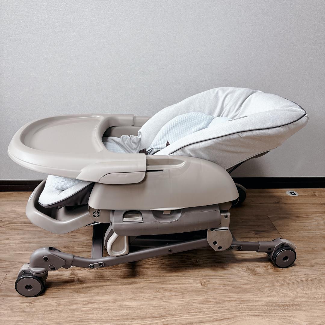 【極美品】コンビ ネムリラ AUTO SWING ミントグレー ハイローチェア