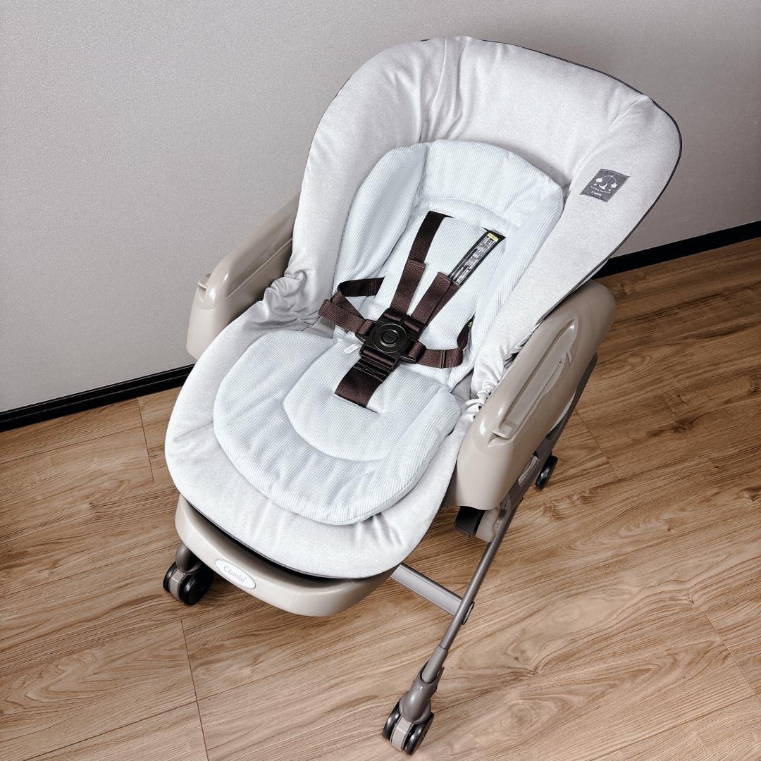 【極美品】コンビ ネムリラ AUTO SWING ミントグレー ハイローチェア