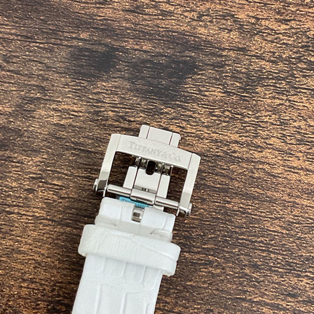 ヒ*ン様 【未使用】ティファニー アトラス 白文字盤 QZ/SS 白レザー ハー