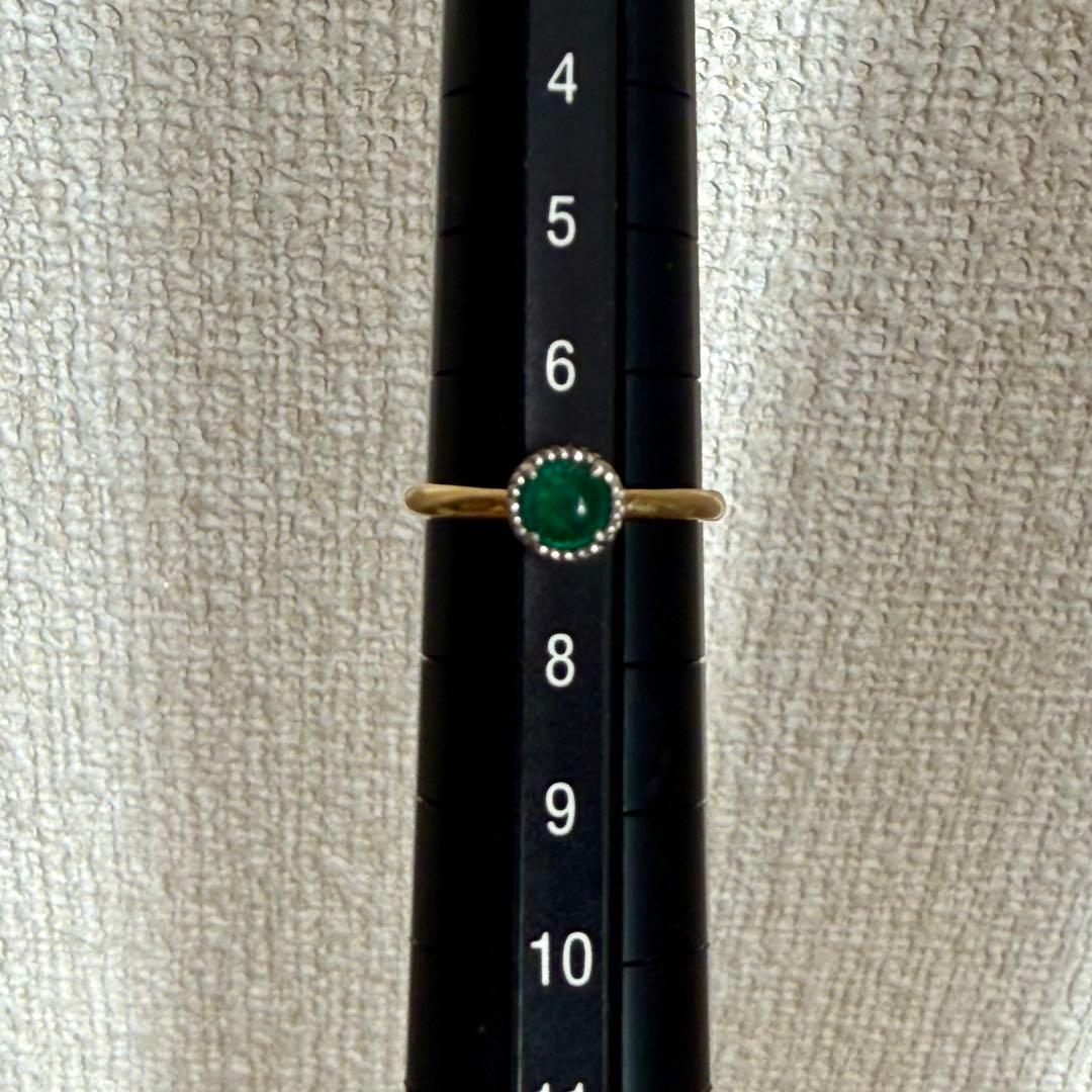エメラルド カボション リング K18 プラチナ エメラルドハンター