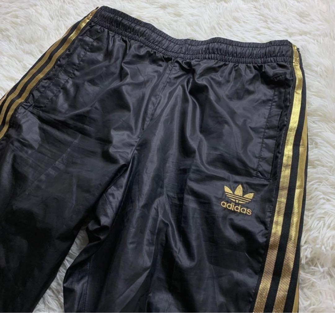 極美品■adidas スポーツウェア セットアップ 黒 金 トレフォイル L