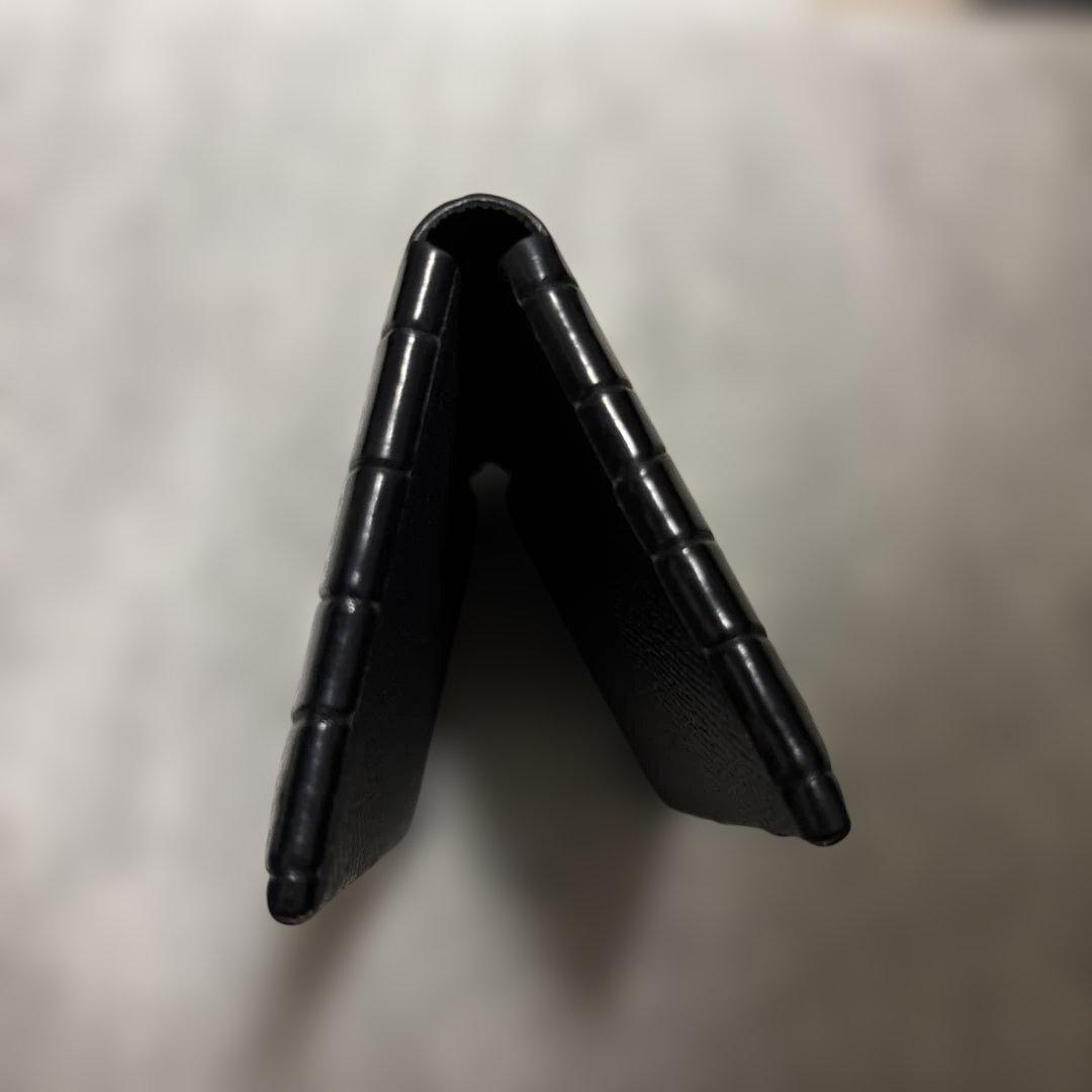 t.mbh クロコダイルレザー 二つ折りカードケース ブラック 名刺入れ