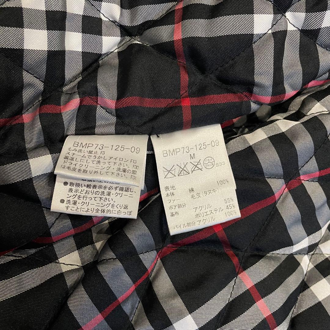 BURBERRY ブラックレーベル モッズコート たぬきファー ブラック