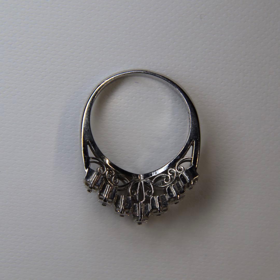 天然ダイヤ1.05ct Pt900 V字リング 6g 10号