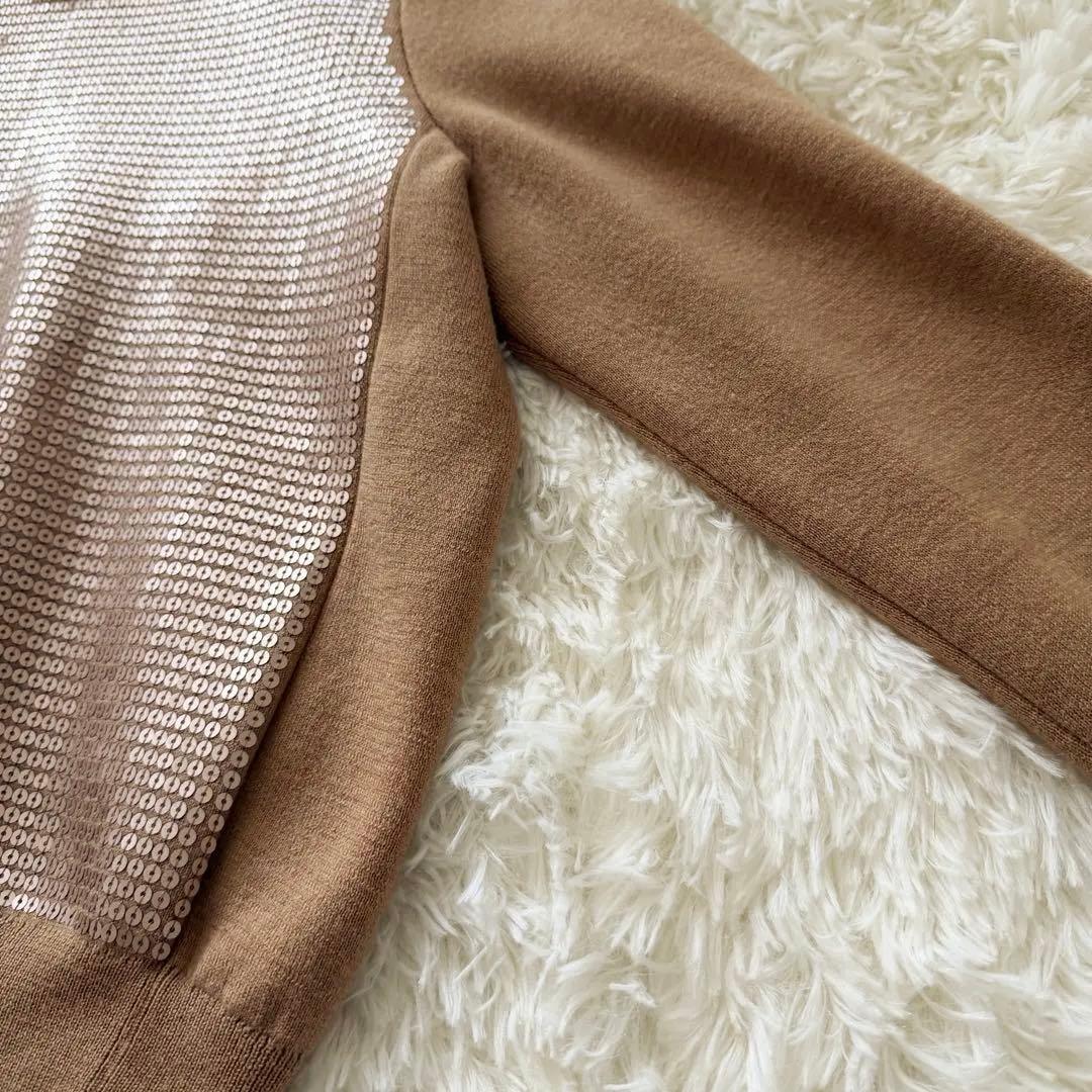 Drawer✨ドゥロワー　スパンコール ウールニット プルオーバー　バックジップ