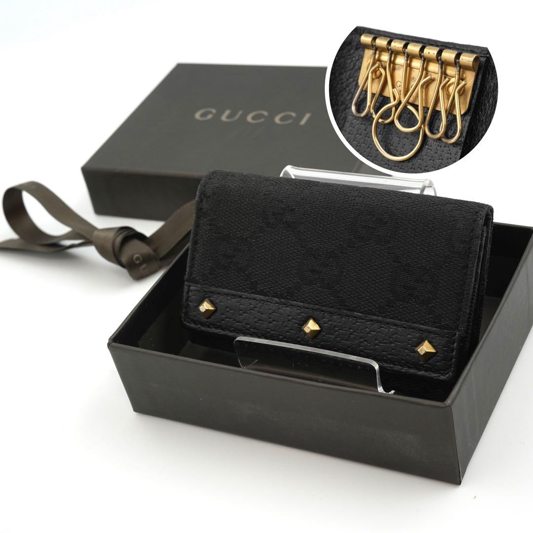 ✨プレゼント梱包✨　GUCCI キーケース　GGライン キャンバス 6連