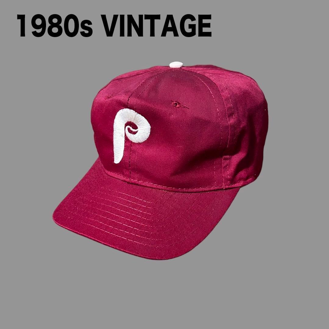 80s フィリーズ ベースボール キャップ ヴィンテージ ツバ裏グリーン 旧ロゴ