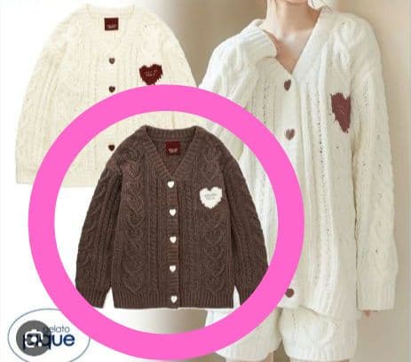 売り切り価格新品ジェラートピケ【Valentine】ハートアランカーディガン