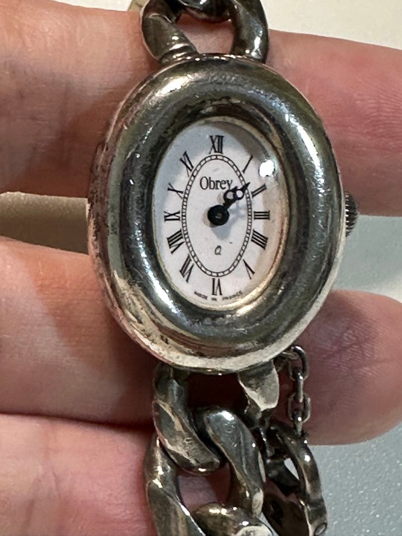 最終値下げ‼️Obrey ソリッドシルバー 腕時計　電池交換済み　稼働良好