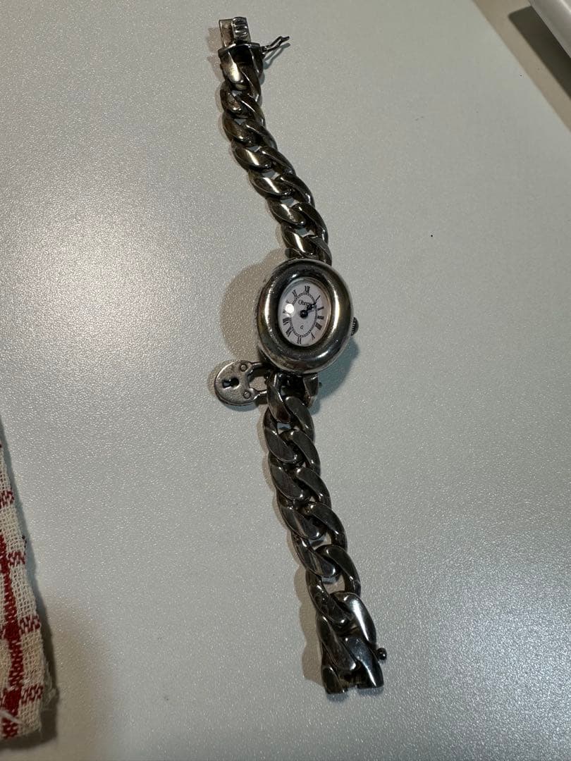 最終値下げ‼️Obrey ソリッドシルバー 腕時計　電池交換済み　稼働良好