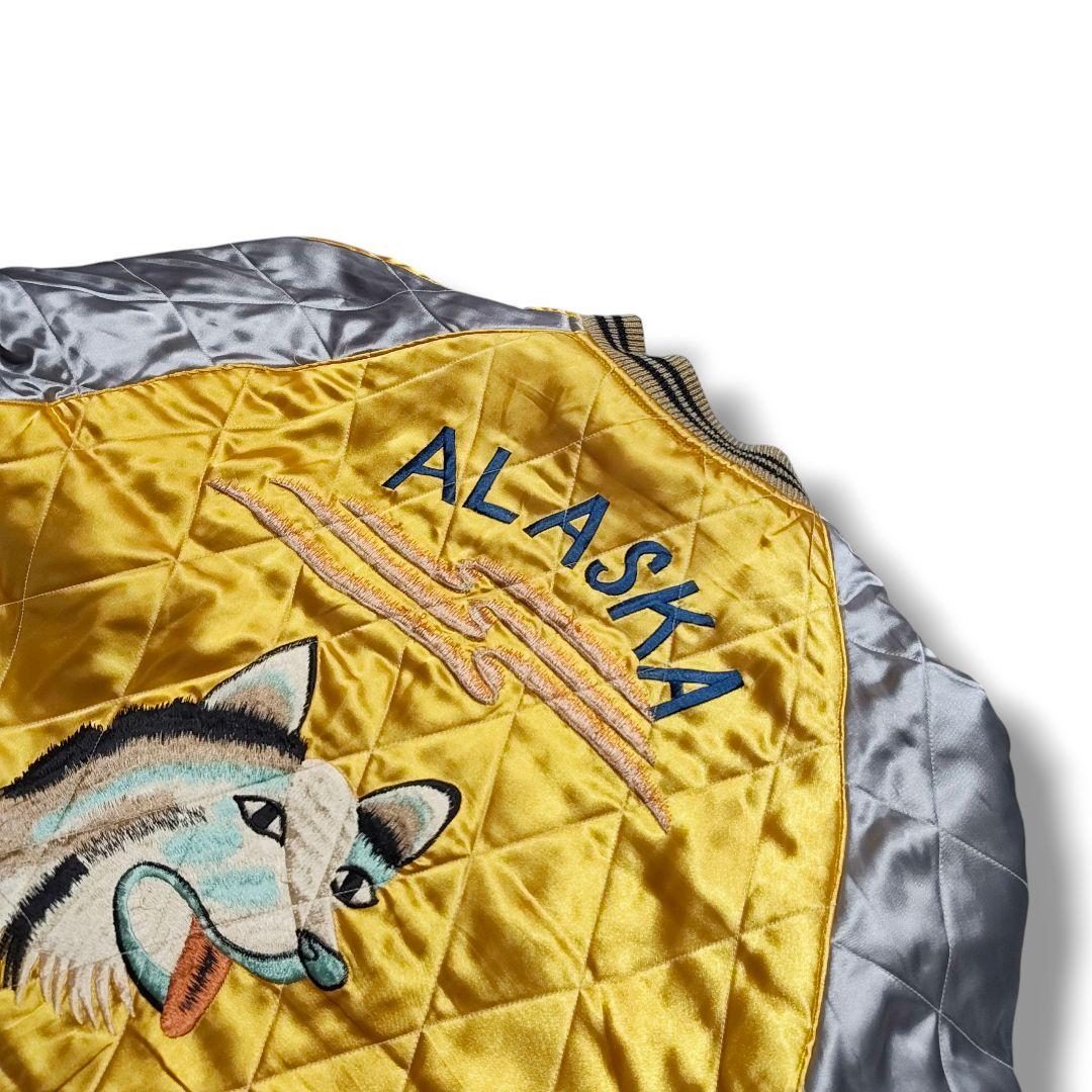 訳アリ テーラー東洋 アラスカ 別珍 リバーシブル スカジャン 白熊 犬ぞり L