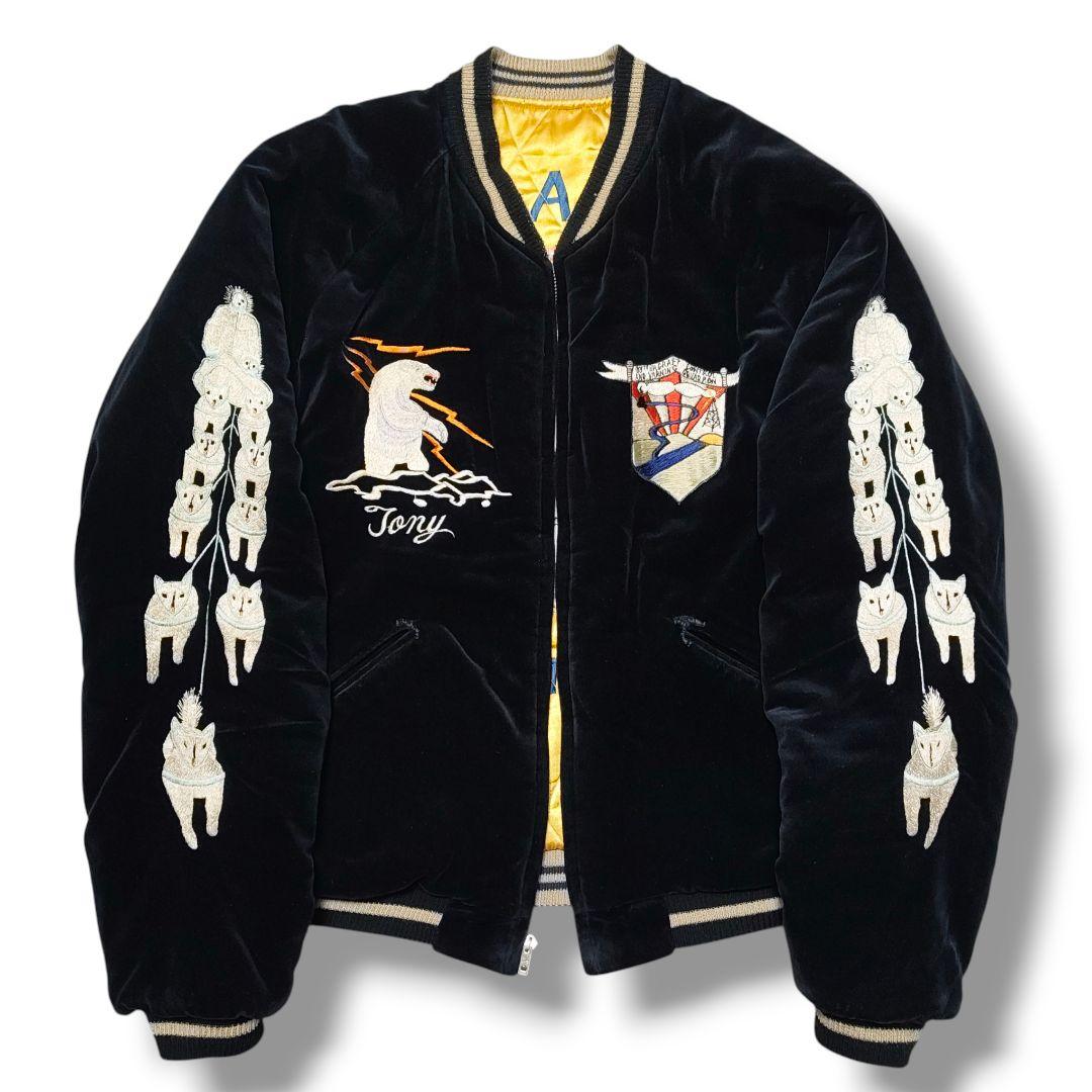 訳アリ テーラー東洋 アラスカ 別珍 リバーシブル スカジャン 白熊 犬ぞり L