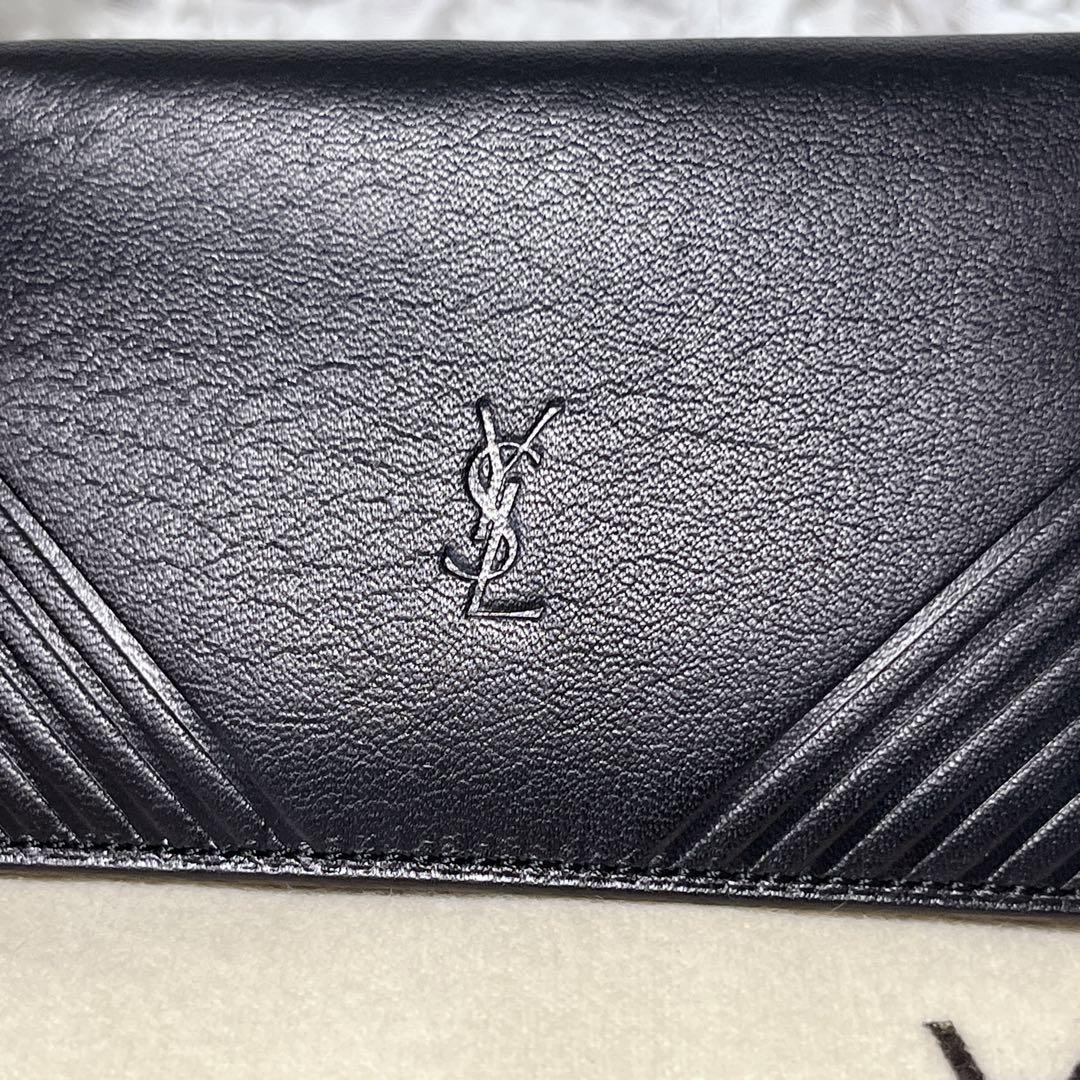 未使用級✨イブサンローラン　カードケース　ブラック　レザー　名刺入れ　IDケース