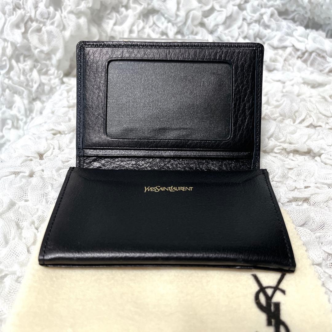 未使用級✨イブサンローラン　カードケース　ブラック　レザー　名刺入れ　IDケース