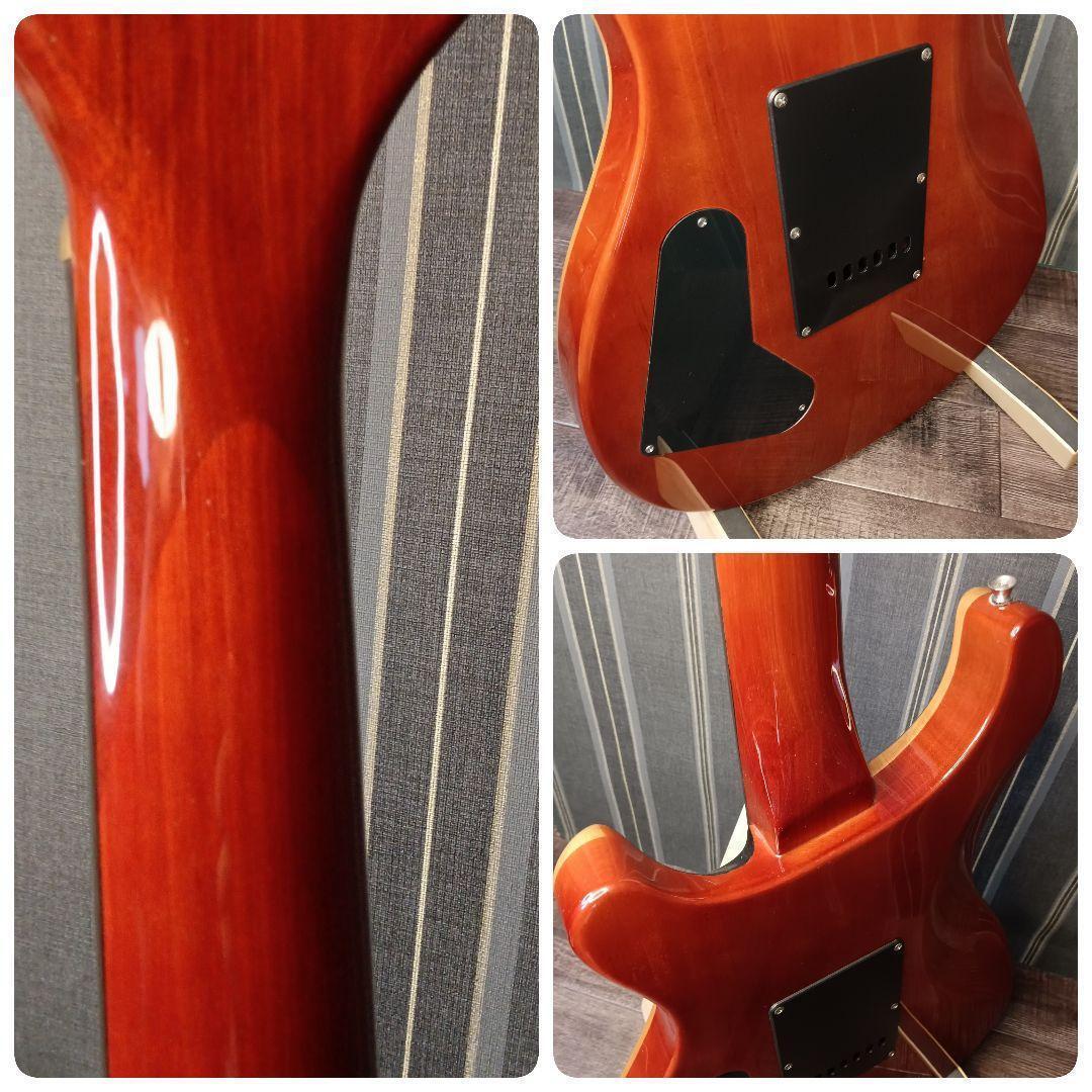 薄ボディ　PRS風 セットネック ストラト　ST　黒 エレキギター 　トレモロ