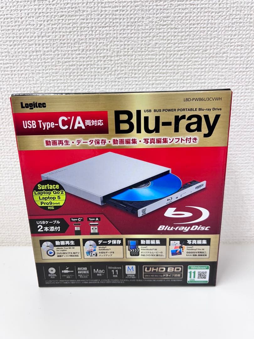 #DVD116Logitech ブルーレイドライブ LBD-PWB6U3CVWH