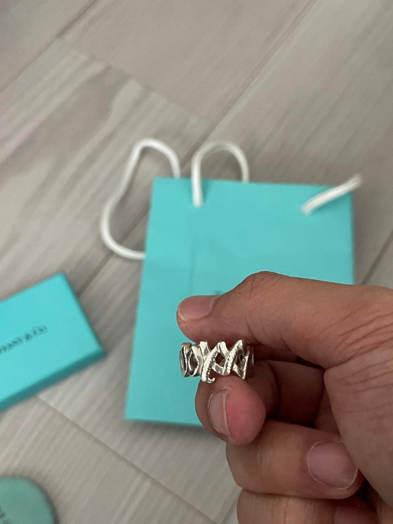 美品✨10号Tiffany & Co. ティファニーXOキスシルバー リング
