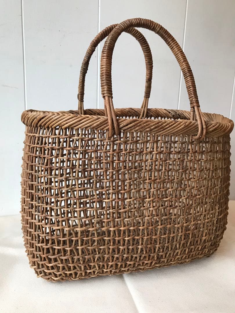 あけび　かご　バッグ　こだし編み
