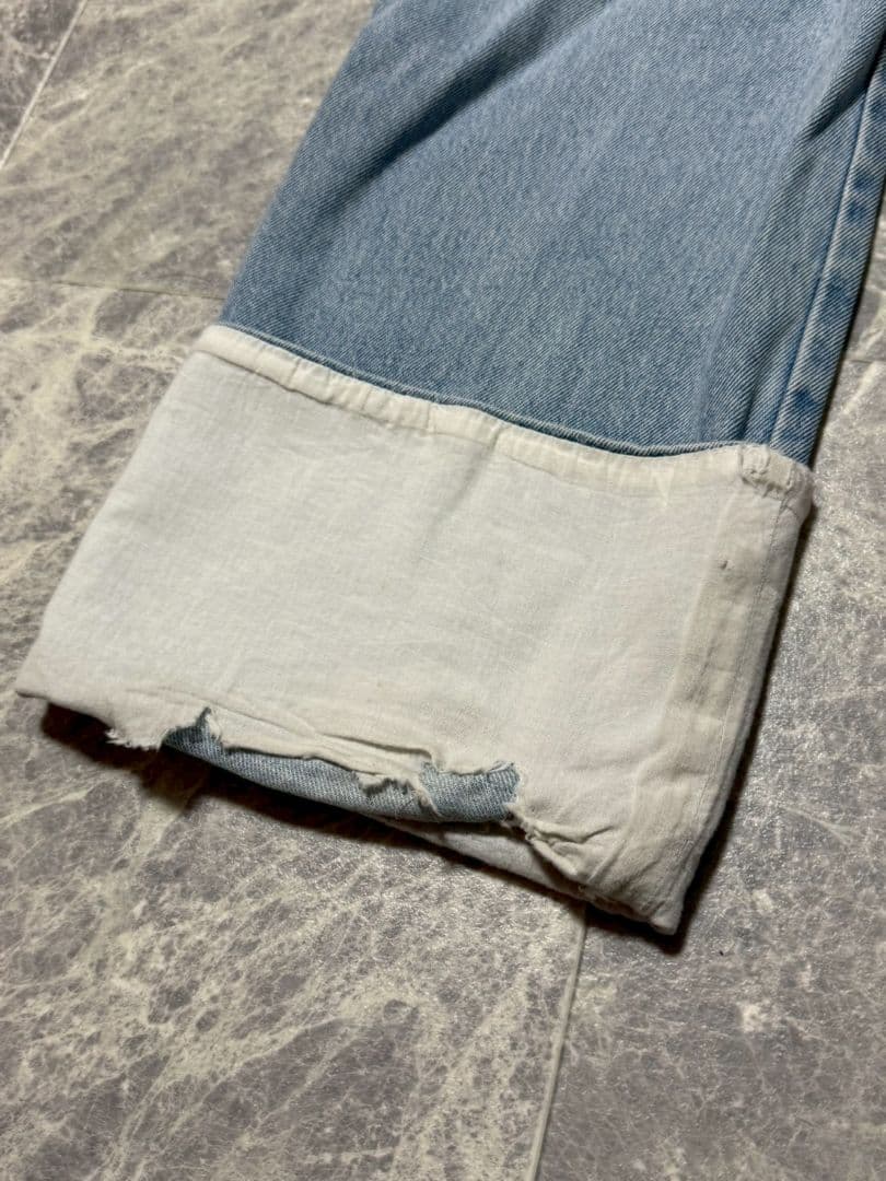 LOEWE ロエベ フィッシャーマン デニムジーンズ パンツ レザーパッチ 48