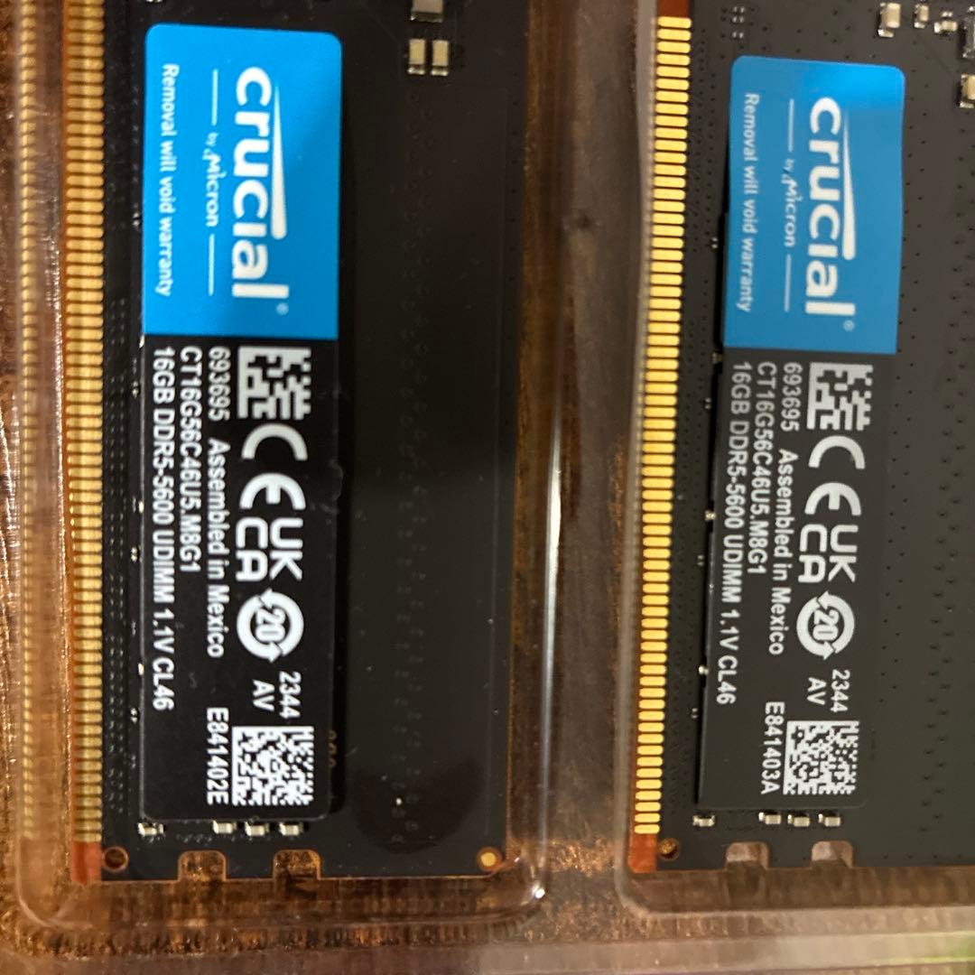 crucial 32GB DDR5 5600MHz メモリー