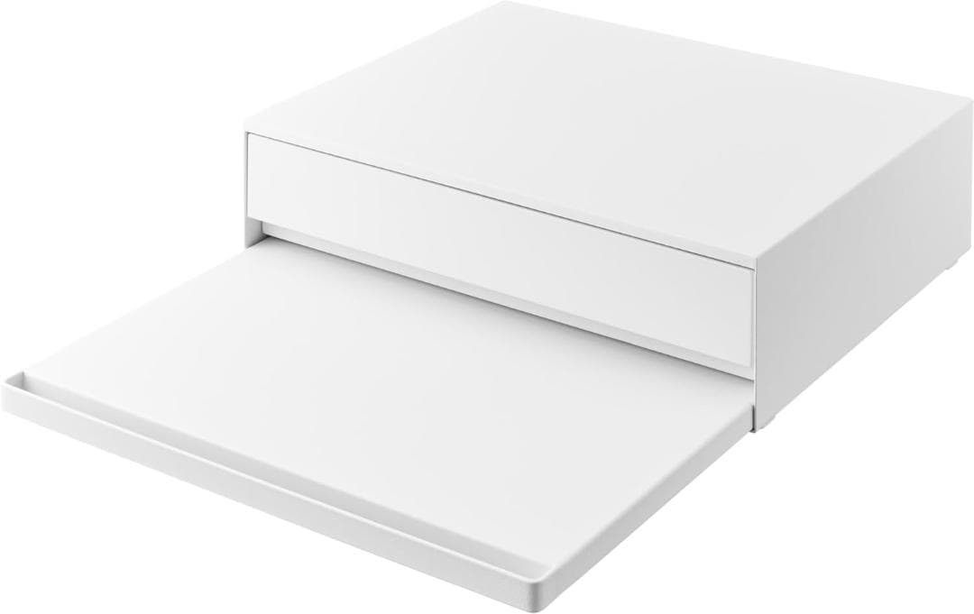 tower ツーウェイ キッチン家電下引き出し&スライドテーブル 白