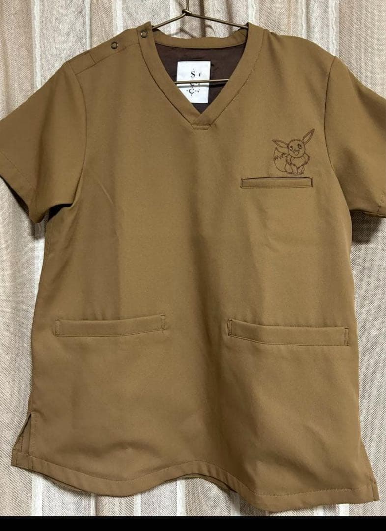 クラシコ　ポケモン イーブイ刺繍 スクラブ XS ブラウン上下セット