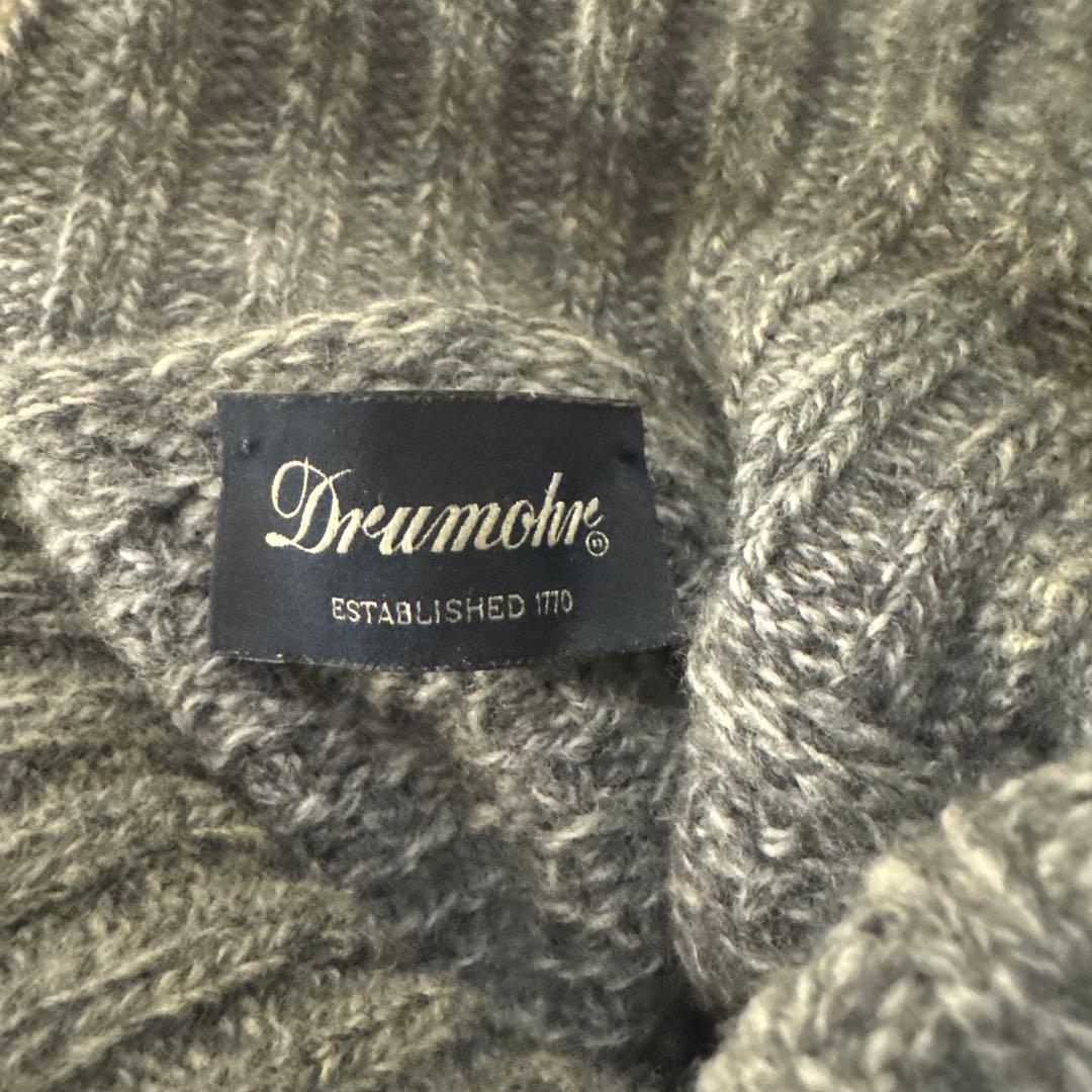 ドルモア タートルネック 46 ケーブルニット グレー