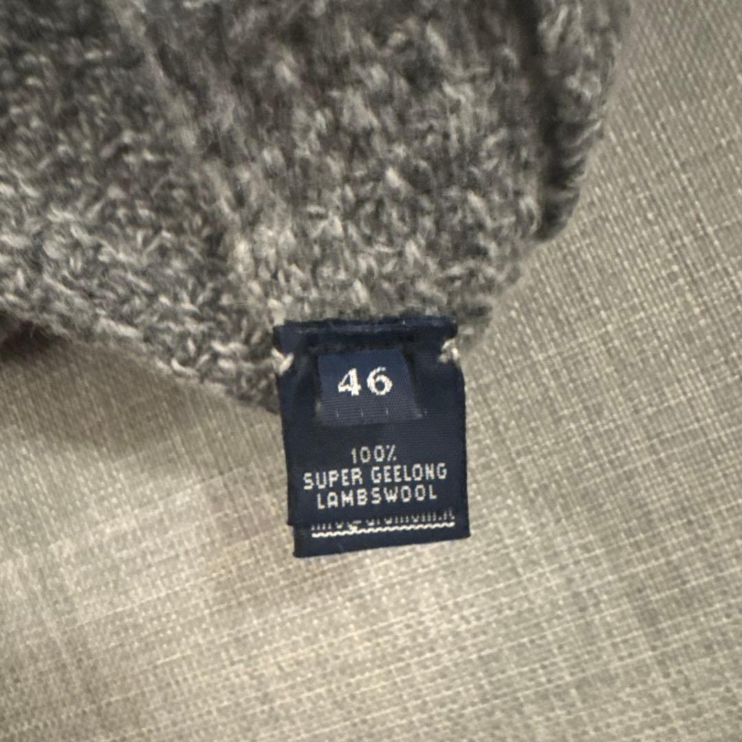 ドルモア タートルネック 46 ケーブルニット グレー