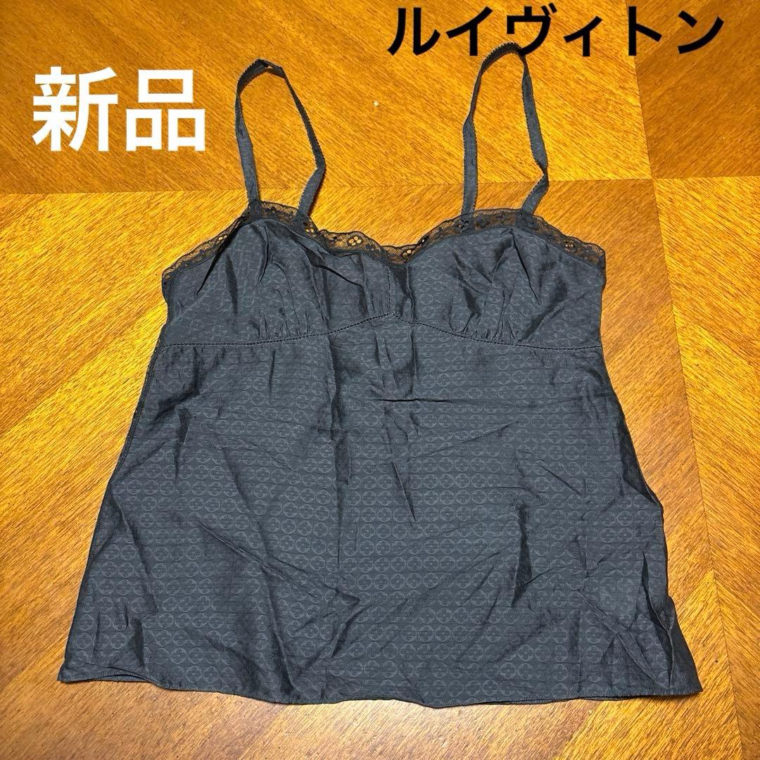 新品　ルイヴィトン　黒　キャミソール　モノグラムフラワー