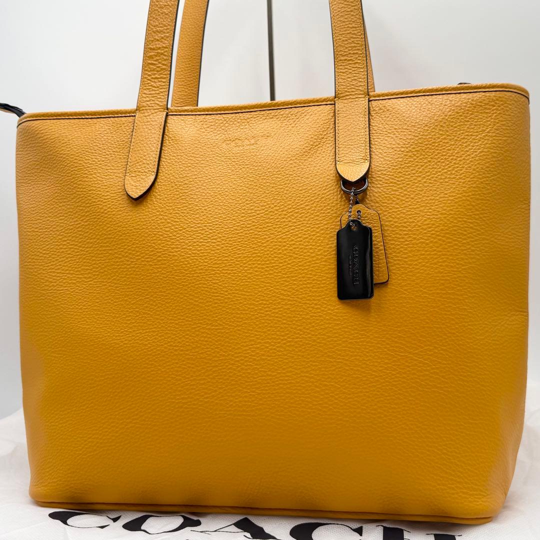 極美品✨ コーチ サリバン トートバッグ ビジネス A4 肩掛け レザー 黄色