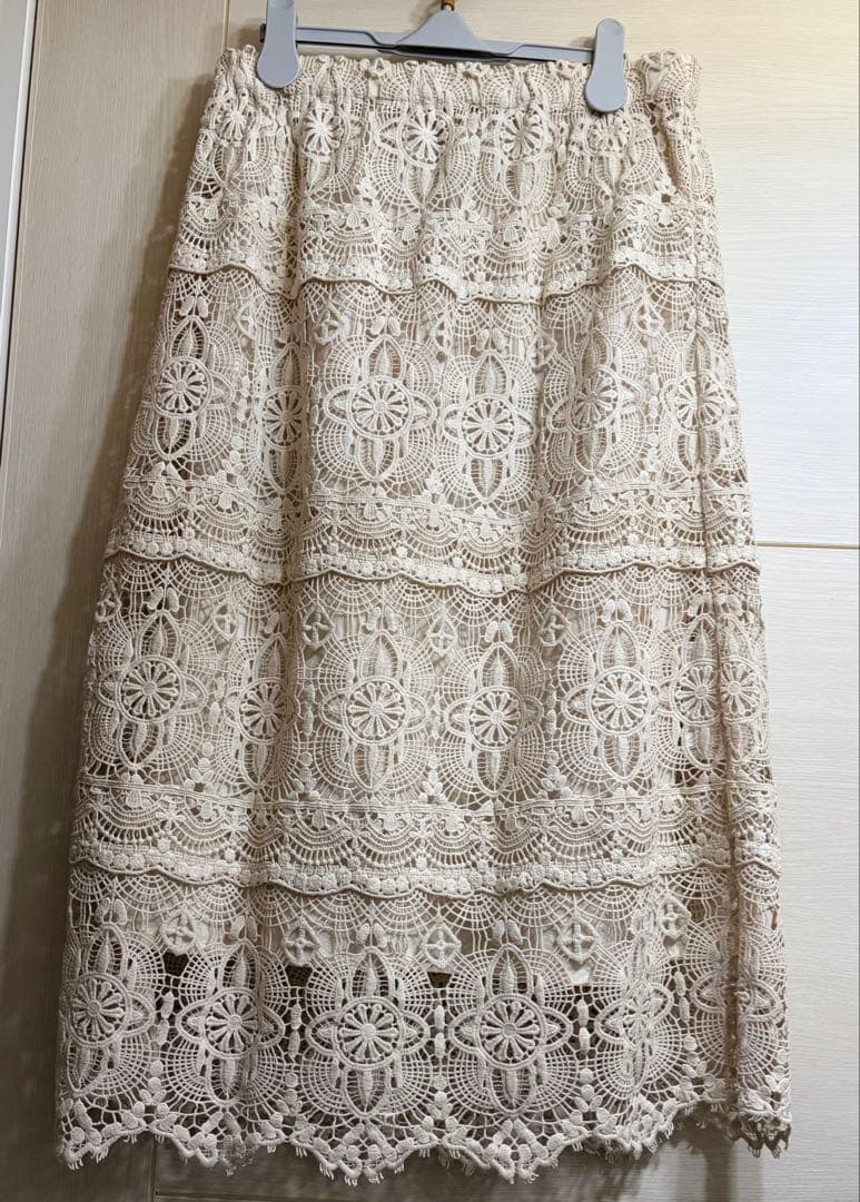 journal standard luxe レースMIX スカート　ナチュラル
