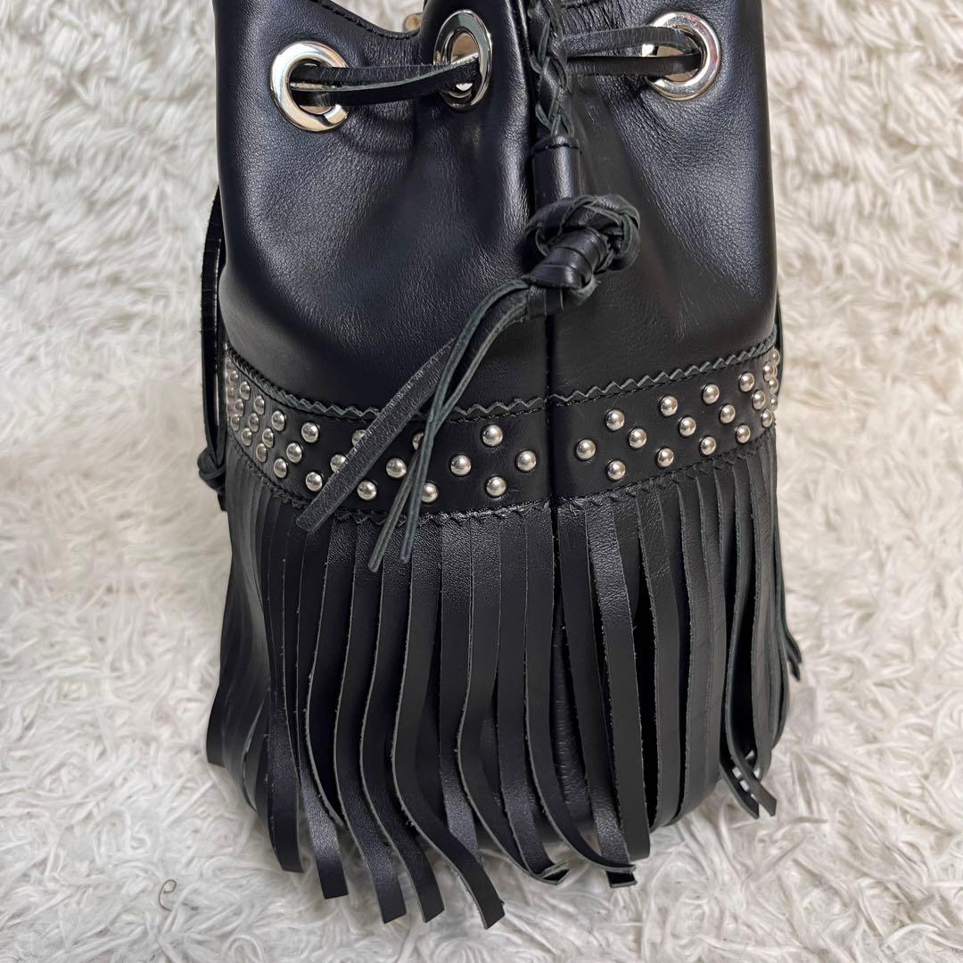 【美品】J＆M DAVIDSON ハンドバッグ　カーニバル　フリンジ　スタッズ