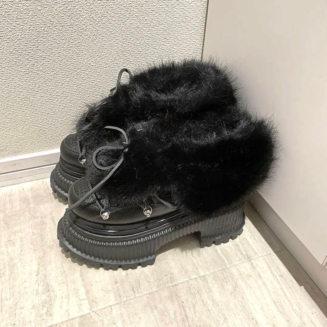 靴 YELLO RIBA PLATFORM SHORT BOOTS