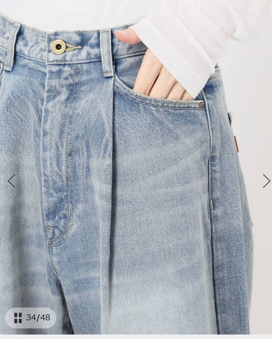 新品Spick and Span5 1/2 TUCKBARREL DENIM28