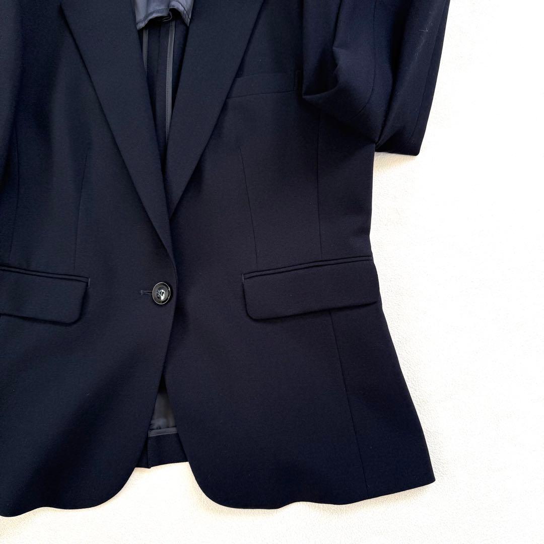 極美品未使用級・洗える✨レミュー パンツ スーツ セットアップ ネイビー W11