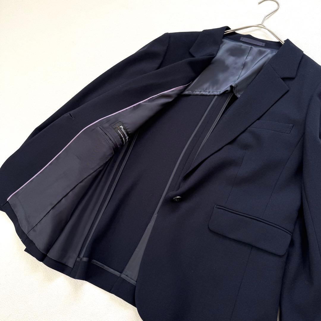 極美品未使用級・洗える✨レミュー パンツ スーツ セットアップ ネイビー W11