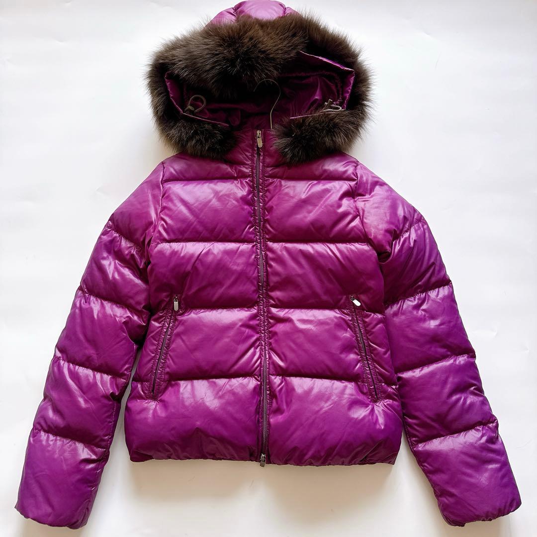 ラクーンファー✨️DUVETICA ダウンジャケット パープル ショート丈 38