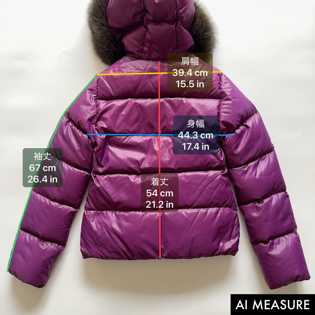 ラクーンファー✨️DUVETICA ダウンジャケット パープル ショート丈 38