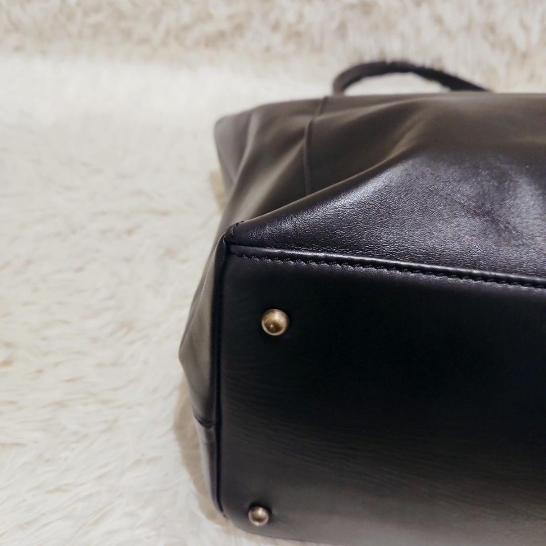 美品 マザーハウス トートバッグ アンティーク キャリア A4 肩掛け　黒　A4