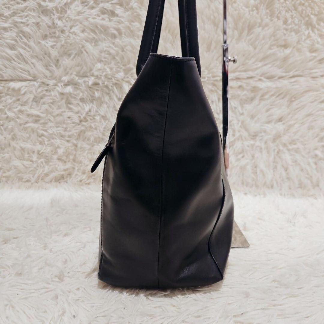 美品 マザーハウス トートバッグ アンティーク キャリア A4 肩掛け　黒　A4