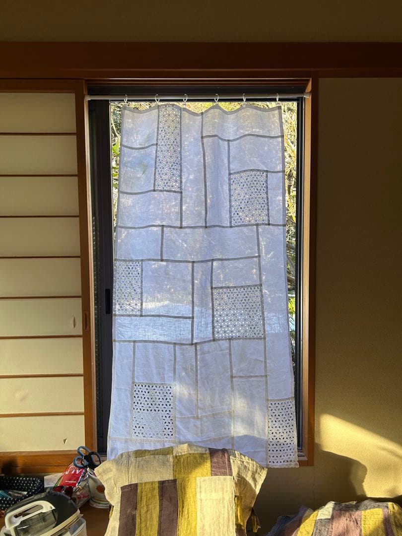 「ベルギーリネンと花刺繍」ポジャギ