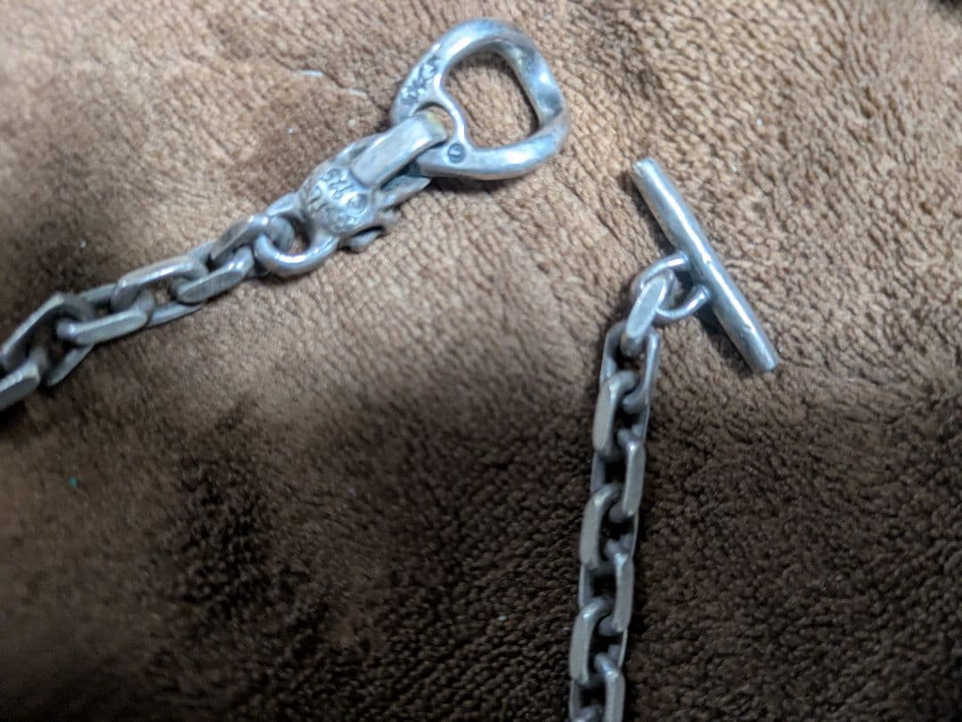 GABORATORY スモールオーバルリンクスカルTバー ネックレス 75cm