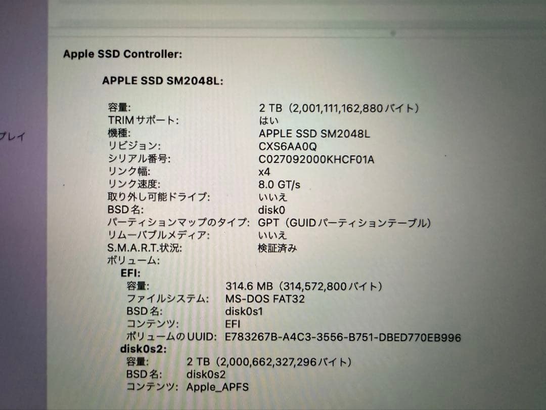 MacBook Pro 15, 2016 2テラSSD 16メモリ完全オーダー品