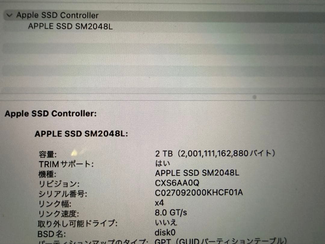 MacBook Pro 15, 2016 2テラSSD 16メモリ完全オーダー品