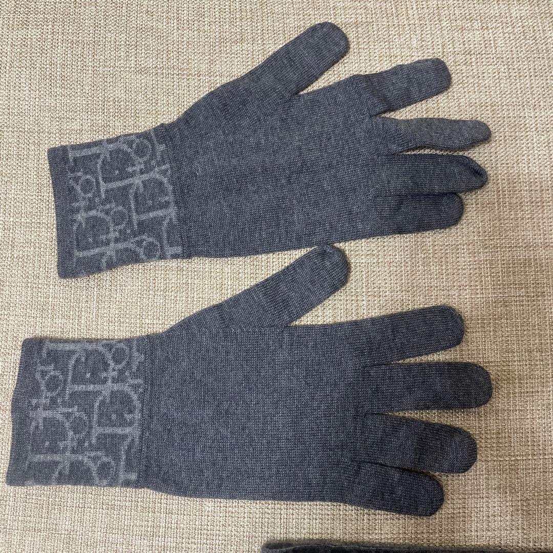 超貴重　Dior homme 同色マフラー・グローブセット　美品　タグ付き