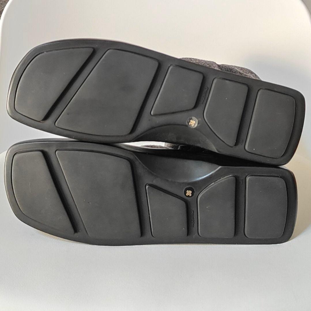 PRADA プラダ　ブーツ　ウール　サイドジップ　グレー　36 23cm